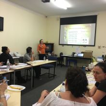 Tamika training at screen